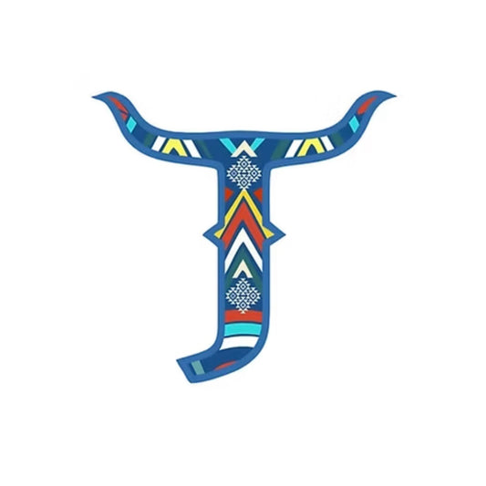 Sticker J azul tribal